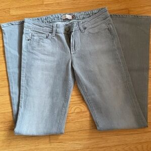 Paige Faded Grey Pinstripe Wide Leg Low Rise Jeans.  30 x 33